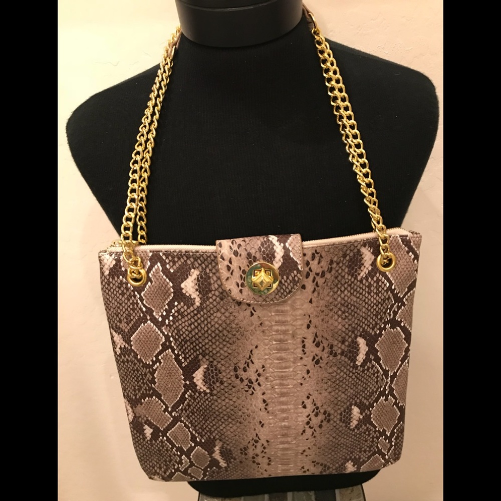 NEW MUD PIE VEGAN PYTHON BAG